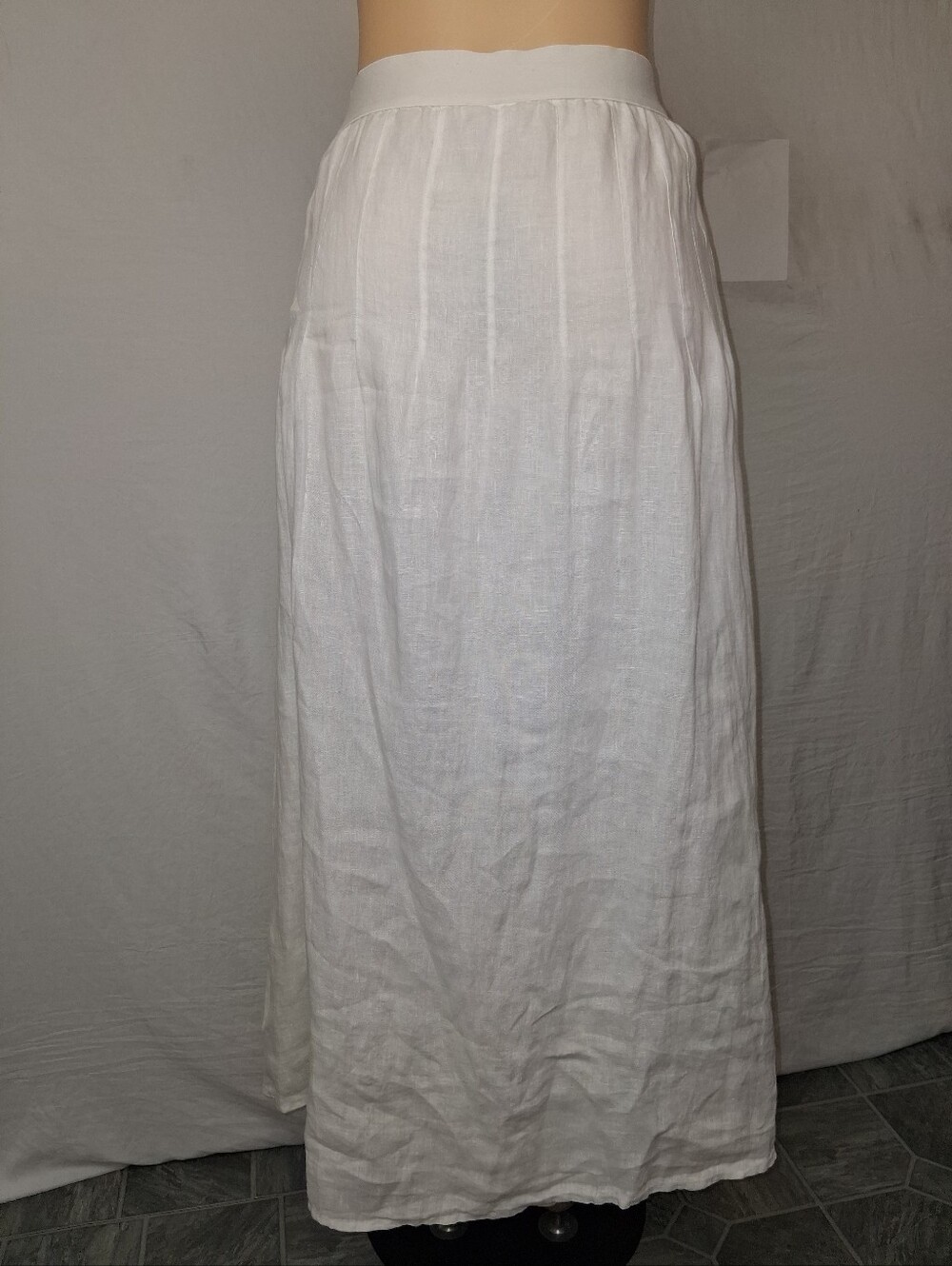 J. Jill New Women White Linen Maxi Skirt with Gathered Waist Size S - Picture 14 of 16